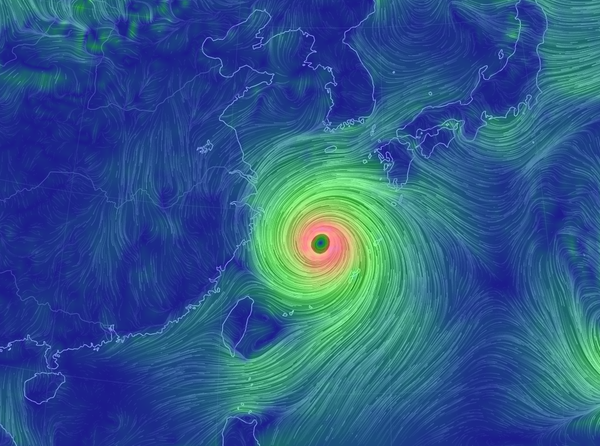 1일 오후 6시45분 현재 태풍 마이삭 위치. /어스널스쿨