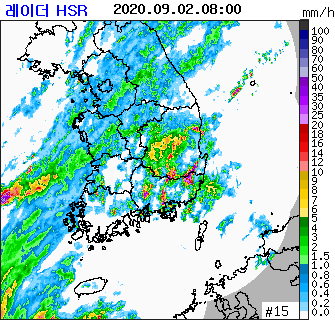 2일 오전 8시 현재 한반도 주변 기상 상황. /기상청