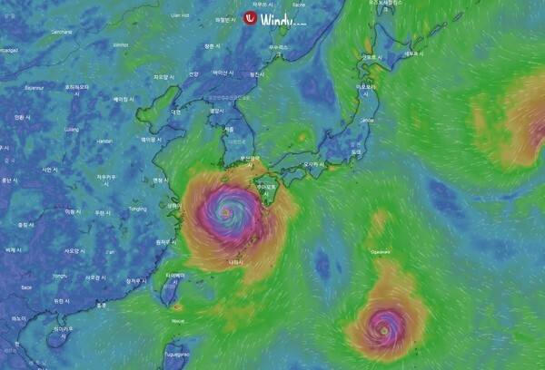 태풍 마이삭. /기상앱 윈디