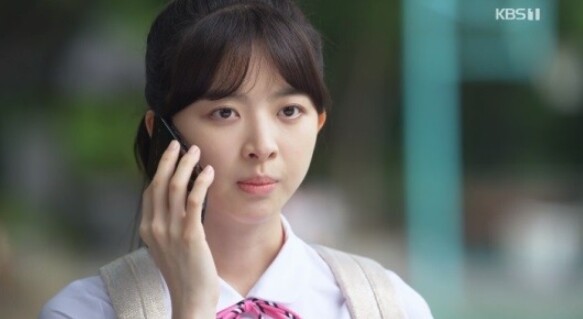 엄마 따라 가기로 한 부가온 (김비주 분)의 모습 (사진, KBS1TV '기막힌 유산' 캡처)