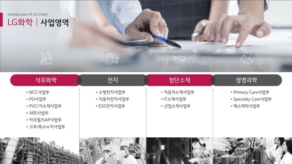 LG화학 사업부문. /LG화학 홈페이지 자료