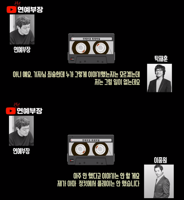 김용호 전 기자가 이종원, 탁재훈의 불법 원정 도박 의혹을 제기했다.(사진=김용호 전 기자 유튜브 채널 영상 캡처)