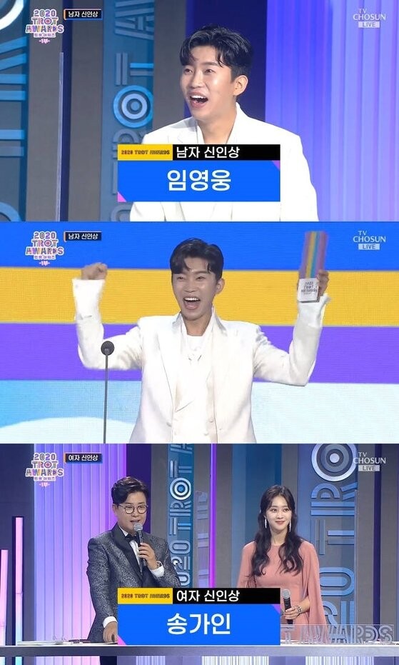 (캡처=TV조선 '2020 트롯 어워즈)