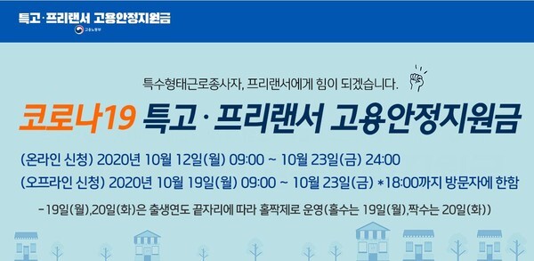 2차 긴급고용안정지원금 신청 접수가 12일 시작됐다.(사진=긴급고용안정지원금 홈페이지 캡처)