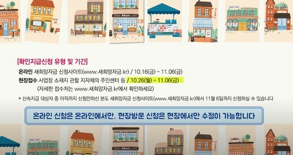 소상공인 새희망자금 현장방문 신청을 26일부터 접수 받는다.(사진=소상공인시장진흥공단 유튜브 채널 영상 캡처)