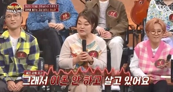이소라의 노래로 이혼하지 않았다는 이혜정 (사진, JTBC '히든싱어6' 캡처)
