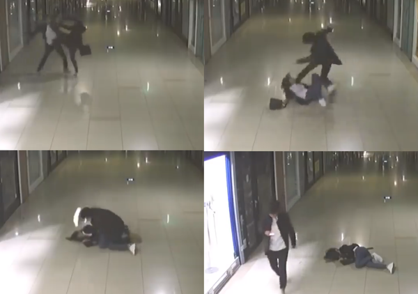 부산 덕천 지하상가 폭행 CCTV 영상 사진(페이스북 영상 캡처)