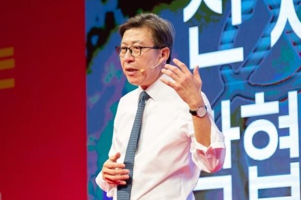 박 후보가 출마선언 발표를 하고 있다. (사진=박형준 후보 공보)