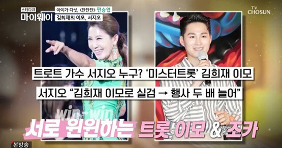 서지오김희재친이모 사건이 화제다 (사진 TV조선 '스타다큐 마이웨이' 캡처)