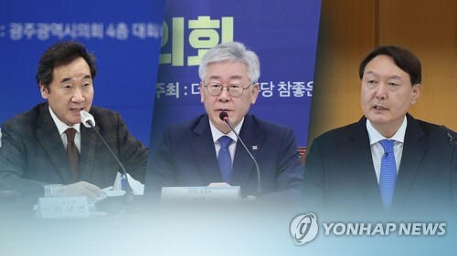 이낙연 전 더불어민주당 대표(왼쪽부터)와 이재명 경기도지사, 윤석열 전 검찰총장. /연합뉴스