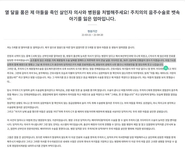 (캡처=청와대 국민청원)