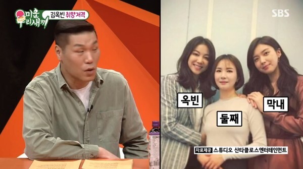 김옥빈과 자매들(사진, SBS '미운 우리새끼' 캡처)