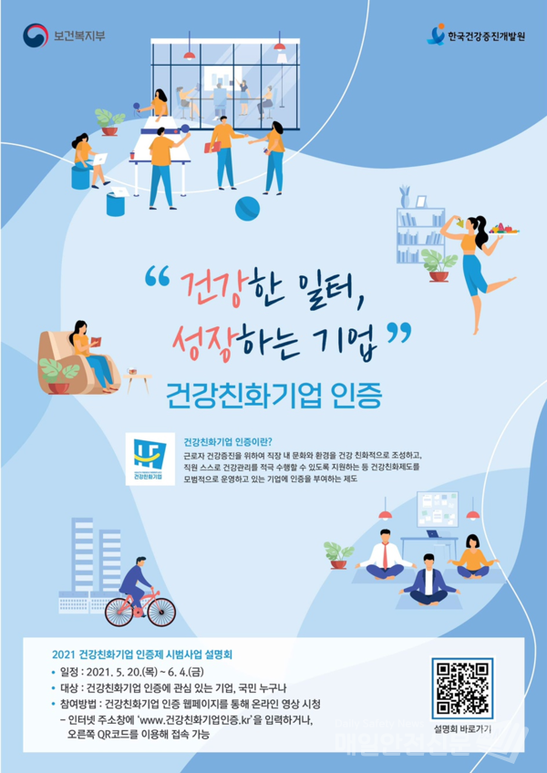 건강친화기업 인증제도 홍보 포스터 (이미지, 보건복지부 제공)