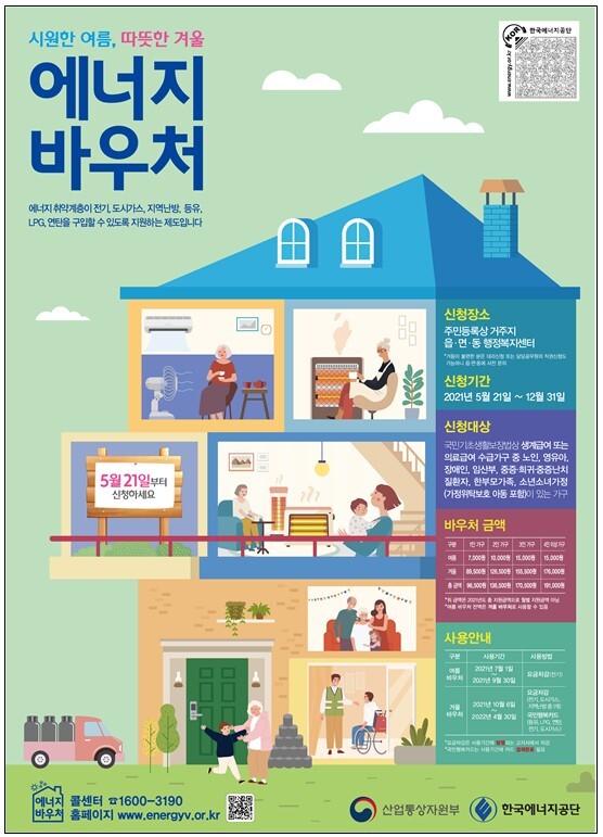 산업부에서 실시하는 '2021 에너지 바우처'사업 포스터 (사진, 산업부 제공)