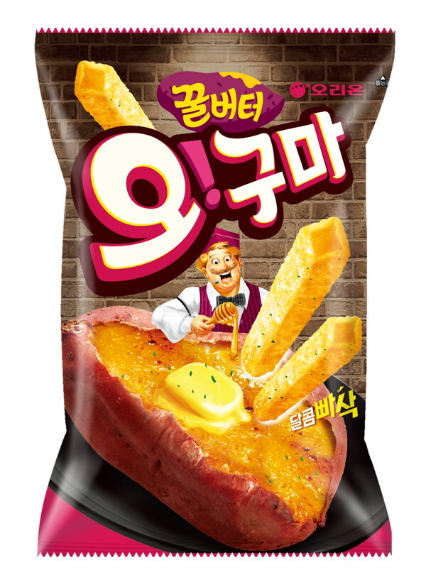 오리온이 고구마 스낵 '꿀버터 오!구마'를 출시했다.(사진, 오리온 제공)