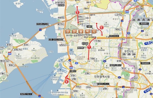 제4차 대도시권 교통혼잡도로 개선사업에 포함된 인천광역시 사업으로 신설되는 도로 구간들. /국토교통부